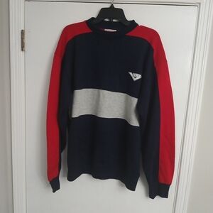 Men's Navy and Red Sweater